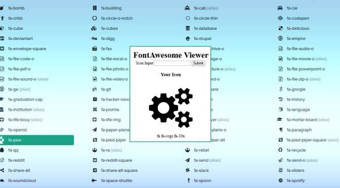 Font Awesome Icon Viewer Form